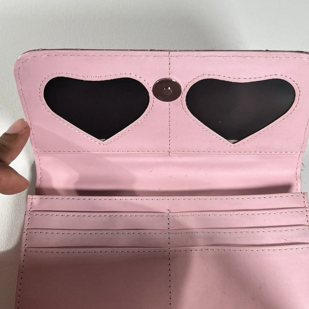 Lux de Ville Route 66 Wallet Baby Pink Lamé Quilted Retro Pinup Rockabilly